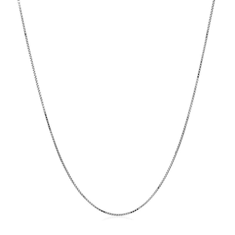 Bids.com Double Extendable Box Chain in 14k White Gold (0.6mm) Necklaces White Smoke 18 / White Gold