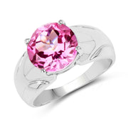 Bids.com 4.55 Carat Genuine Pink Topaz .925 Sterling Silver Ring Rings White Smoke size 7.00,size 6.00,size 8.00,size 9.00,size 5.00,size 10.00