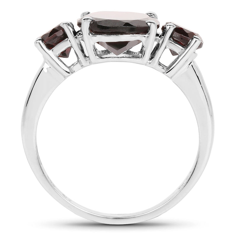 Bids.com 5.01 Carat Genuine Garnet .925 Sterling Silver Ring Rings White Smoke size 5.00,size 10.00,size 6.00,size 7.00,size 8.00,size 9.00