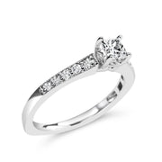 Bids.com 14K White Gold Diamond 1/2 Cttw Princess Cut Diamond Engagement Ring (G-H Color, VS2-SI1 Clarity) - Size 7 Rings White Smoke 7 / White.Gold