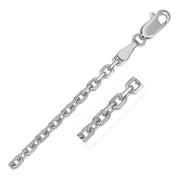 Bids.com 14k White Gold Diamond Cut Cable Link Chain (2.60 mm) Necklaces White Smoke 18 / White Gold,20 / White Gold,22 / White Gold,24 / White Gold