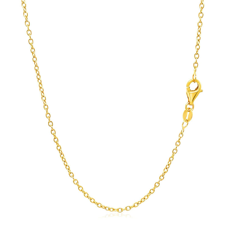 Bids.com 18k Yellow Gold Round Cable Link Chain 1.5mm Necklaces White Smoke 16 / Yellow Gold,18 / Yellow Gold