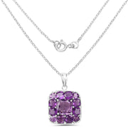Bids.com 8.20 Carat Genuine Amethyst .925 Sterling Silver Pendant Pendants White Smoke