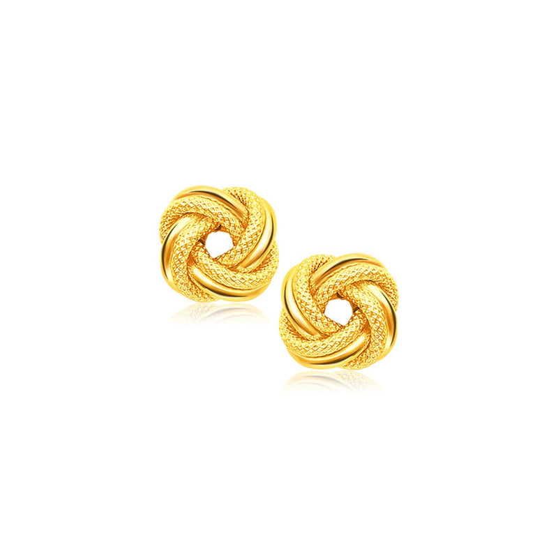 Bids.com 14k Yellow Gold Intertwined Love Knot Stud Earrings Earrings White Smoke Yellow Gold