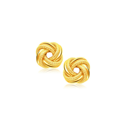 Bids.com 14k Yellow Gold Intertwined Love Knot Stud Earrings Earrings White Smoke Yellow Gold