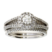Bids.com 1.00ct Diamond Engagement Ring Set 14KT White Gold Rings White Smoke 7.0