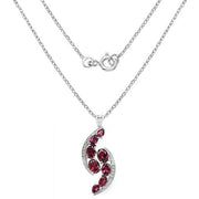 Bids.com 7.29 Carat Genuine Rhodolite & White Topaz .925 Sterling Silver Pendant Pendants White Smoke