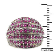 Bids.com 14K Yellow Gold Plated 2.94 Carat Genuine Ruby & White Topaz .925 Sterling Silver Ring Rings White Smoke size 7.00,size 6.00,size 8.00,size 9.00