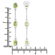 Bids.com 2.10 Carat Genuine Peridot .925 Sterling Silver Earrings Earrings White Smoke