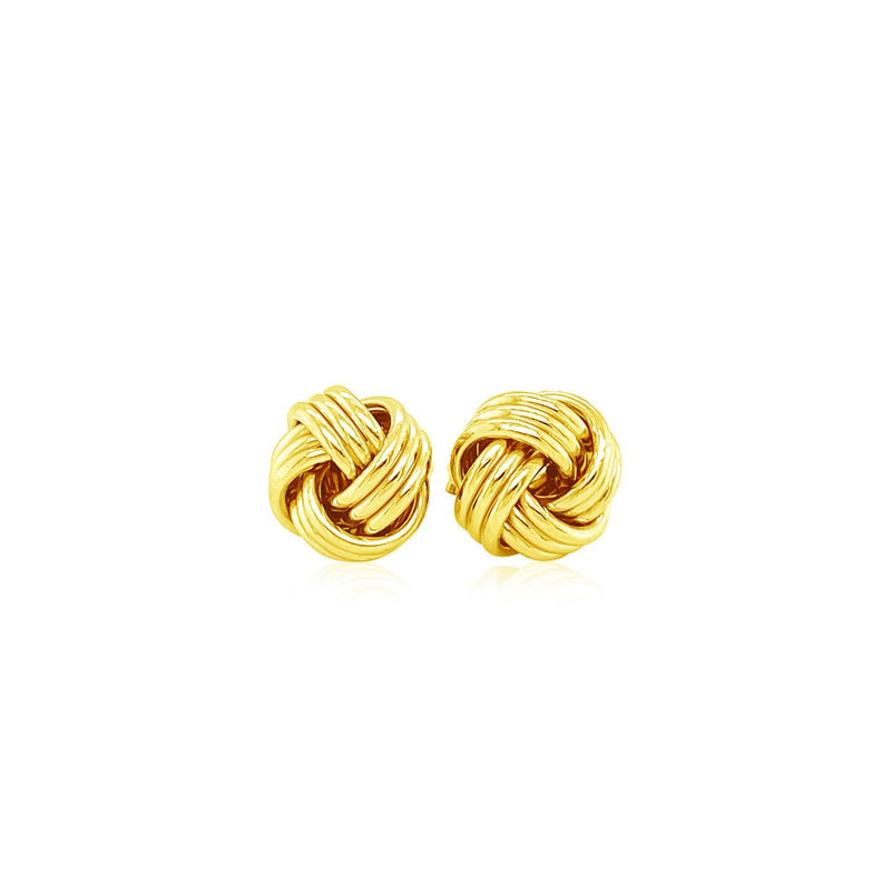 Bids.com Love Knot Post Earrings in 14k Yellow Gold Earrings White Smoke Yellow Gold