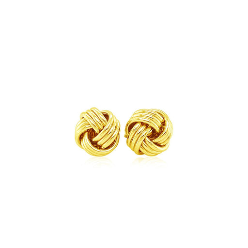 Bids.com Love Knot Post Earrings in 14k Yellow Gold Earrings White Smoke Yellow Gold