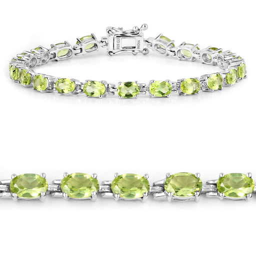 Bids.com 8.61 Carat Genuine Peridot .925 Sterling Silver Bracelet Bracelets White Smoke size 7.25,size 8.25,size 5.50,size 6.75,size 6.25,size 7.50,size 7.00