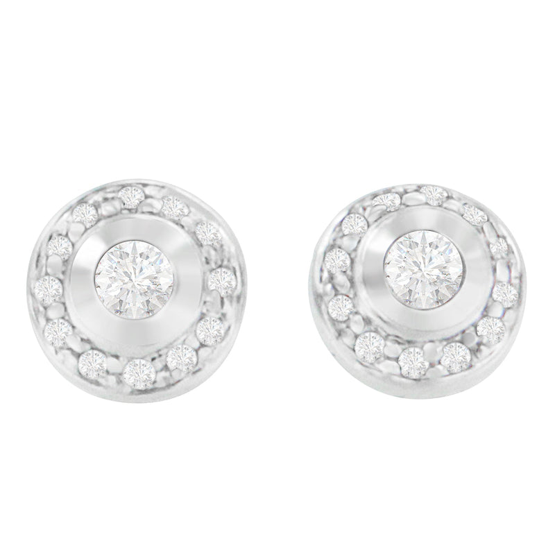Bids.com 14K White Gold 1/3 cttw Round Cut Diamond Earrings (H-I, SI2-I1) Earrings White Smoke White.Gold / 0.3
