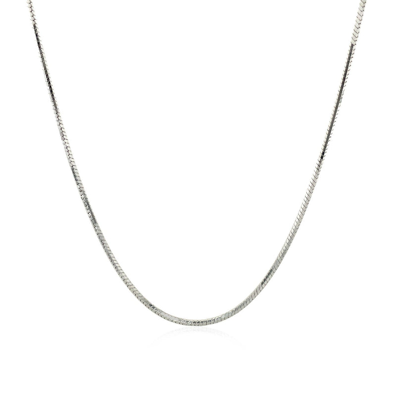 Bids.com Sterling Silver Rhodium Plated Octagonal Snake Chain 1.1mm Necklaces White Smoke 16 / Sterling Silver,18 / Sterling Silver,20 / Sterling Silver,24 / Sterling Silver,One / Sterling Silver