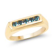 Bids.com 14K Yellow Gold Plated 0.40 Carat Genuine Blue Diamond .925 Sterling Silver Ring Rings White Smoke size 9.00,size 6.00,size 7.00,size 8.00