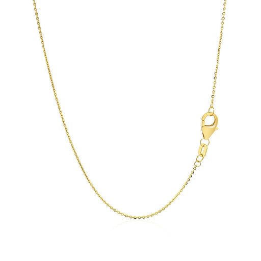 Bids.com 14k Yellow Gold Chain Necklace with Sliding Puffed Heart Charm Necklaces White Smoke 18 / Yellow Gold