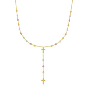 Bids.com 14k Tri-Color Gold Rosary Chain Necklace Necklaces White Smoke 17 / Tri-Color Gold