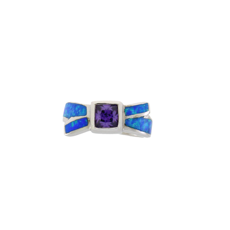 Bids.com Created Opal Ring Sterling Silver Rings White Smoke 6.0