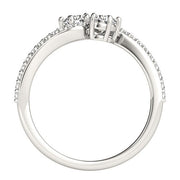 Bids.com Curved Band Two Stone Diamond Ring in 14k White Gold (3/4 cttw) Rings White Smoke 3 / White Gold,3.5 / White Gold,4 / White Gold,4.5 / White Gold,5 / White Gold,5.5 / White Gold,6 / White Gold,6.5 / White Gold,7 / White Gold,7.5 / White Gold,8 / White Gold,8.5 / White Gold,9 / White Gold,One / White Gold