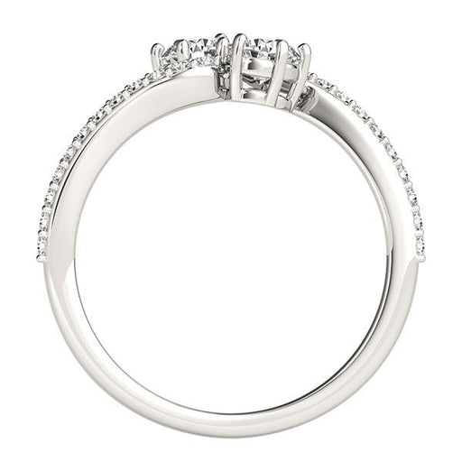 Bids.com Curved Band Two Stone Diamond Ring in 14k White Gold (3/4 cttw) Rings White Smoke 3 / White Gold,3.5 / White Gold,4 / White Gold,4.5 / White Gold,5 / White Gold,5.5 / White Gold,6 / White Gold,6.5 / White Gold,7 / White Gold,7.5 / White Gold,8 / White Gold,8.5 / White Gold,9 / White Gold,One / White Gold