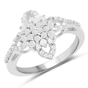 Bids.com 0.55 Carat Genuine White Diamond .925 Sterling Silver Ring Rings White Smoke size 6.00,size 8.00,size 7.00,size 9.00
