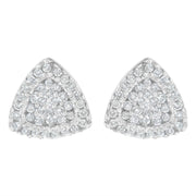 Bids.com 14K White Gold 1/2 cttw Trillion Shaped Diamond Stud Earrings (H-I Clarity, SI2-I1 Color) Earrings White Smoke White.Gold / 0.5