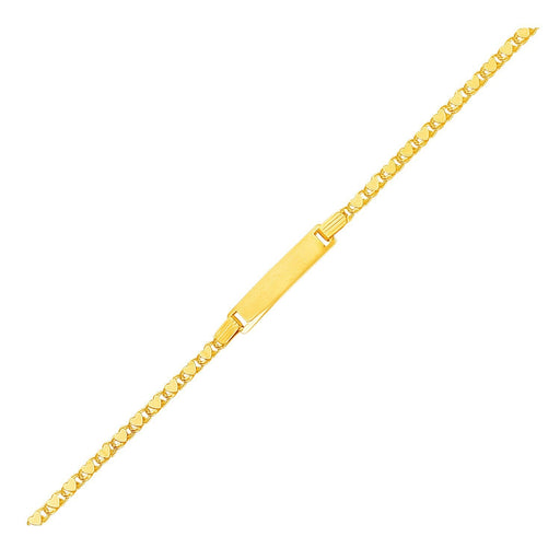 Bids.com 14k Yellow Gold Childrens Heart Link ID Bracelet Bracelets White Smoke 6 / Yellow Gold