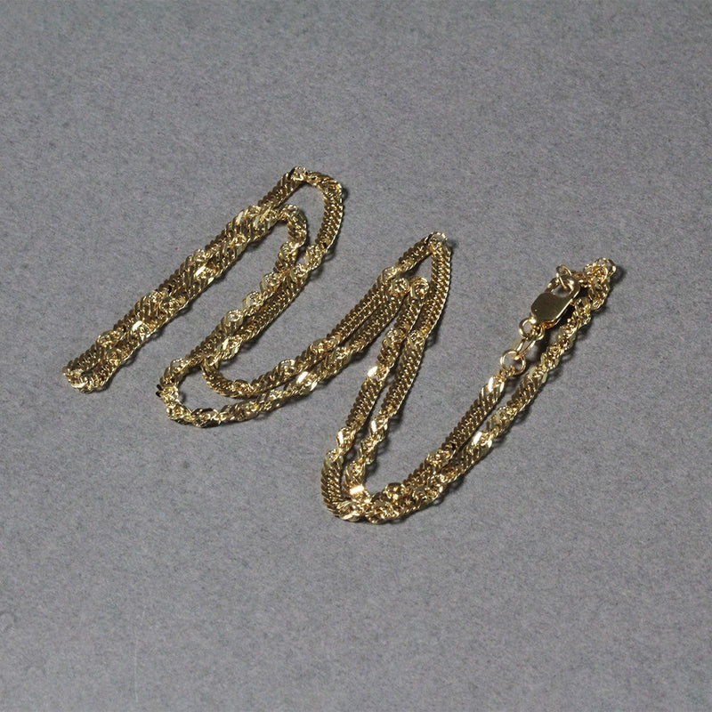 Bids.com 2.1mm 14k Yellow Gold Singapore Chain Necklaces Light Slate Gray 16 / Yellow Gold,18 / Yellow Gold,20 / Yellow Gold,24 / Yellow Gold
