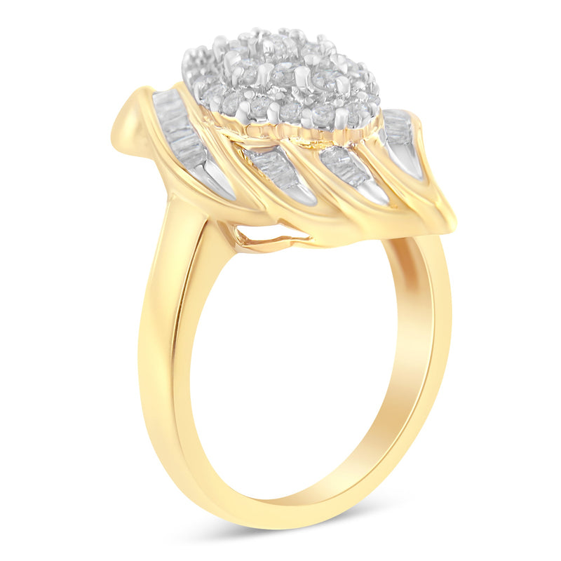Bids.com 10K Yellow Gold Diamond Cocktail Ring (3/4 Cttw, I-J Color, I2-I3 Clarity) - Size 8 Rings White Smoke 7 / Yellow.Gold,6 / Yellow.Gold,6.5 / Yellow.Gold,7.5 / Yellow.Gold,8 / Yellow.Gold