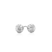 Bids.com 14k White Gold Textured Flat Style Stud Earrings Earrings White Smoke White Gold
