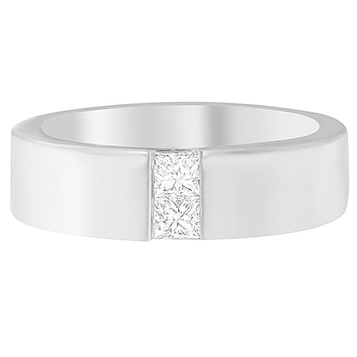 Bids.com Men's 14K White Gold 1/4 ct.TDW Diamond Channel Band Ring (G-H, VS1-VS2) Rings Lavender 7 / White.Gold