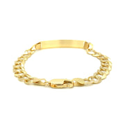 Bids.com 14k Yellow Gold 8 1/2 inch Mens Curb Chain ID Bracelet Bracelets White Smoke 8.5 / Yellow Gold