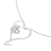 Bids.com .925 Sterling Silver 1/10 cttw Diamond Heart Pendant Necklace (H-I, I1-I2) Necklaces White Smoke White.Sterling Silver / 18