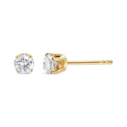 Bids.com AGS Certified 14K Yellow Gold 1/2 Cttw 4 Prong Set Brilliant Round-Cut Solitaire Diamond Push Back Stud Earrings (O-P, Color, SI2-I1 Clarity) Earrings White Smoke Yellow.Gold / 0.5