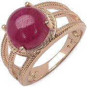Bids.com 14K Rose Gold Plated 6.55 Carat Genuine Glass Filled Ruby .925 Sterling Silver Ring Rings White Smoke size 7.00,size 6.00,size 8.00,size 9.00