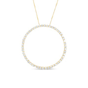 Bids.com 10K Yellow Gold Plated .925 Sterling Silver 4 Cttw Diamond Circle Hoop 18" Pendant Necklace (J-K Color, I1-I2 Clarity) Necklaces White Smoke Yellow.Sterling Silver / 18