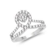 Bids.com 0.54 Carat Genuine White Diamond 14K White Gold Ring (G-H Color, SI1-SI2 Clarity) Rings White Smoke size 6.00