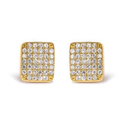 Bids.com 14K Yellow Gold 1/2 Cttw Diamond Square Shaped Composite Cluster Stud  Earrings (I-J Color, I1-I2 Clarity) Earrings White Smoke Yellow.Gold / 0.52