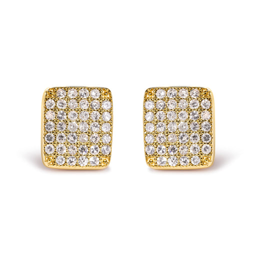 Bids.com 14K Yellow Gold 1/2 Cttw Diamond Square Shaped Composite Cluster Stud  Earrings (I-J Color, I1-I2 Clarity) Earrings White Smoke Yellow.Gold / 0.52