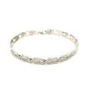 Bids.com 14k White Gold Heart Shape Textured Bracelet Bracelets White Smoke 7.25 / White Gold