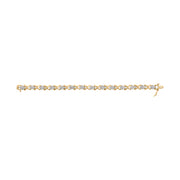 Bids.com 10k Yellow Gold 2.00 Cttw Diamond Cluster and Alternating "X" Link Bracelet (I-J Color, I3 Clarity) - 7" Bracelets White Smoke Yellow.Gold / 7