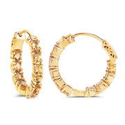 Bids.com 3.20 Carat Genuine Citrine .925 Sterling Silver Earrings Earrings White Smoke