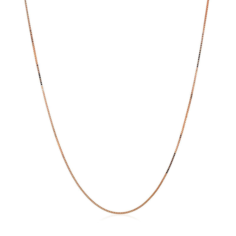 Bids.com 14k Rose Gold Classic Box Chain 0.45mm Necklaces White Smoke 16 / Rose Gold,18 / Rose Gold,20 / Rose Gold