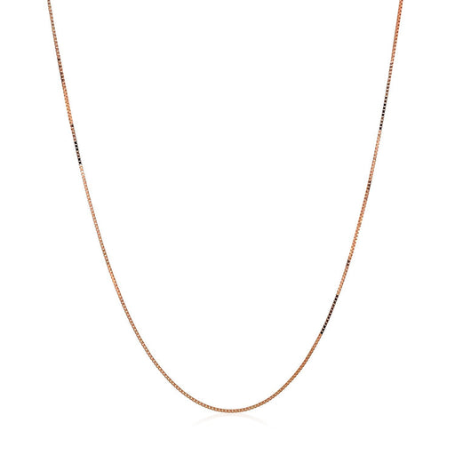Bids.com 14k Rose Gold Classic Box Chain 0.45mm Necklaces White Smoke 16 / Rose Gold,18 / Rose Gold,20 / Rose Gold