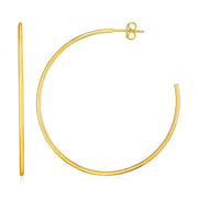 Bids.com 14k Yellow Gold Polished Hoop Earrings Earrings White Smoke Yellow Gold