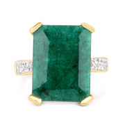 Bids.com 7.64 Carat Dyed Emerald and White Diamond .925 Sterling Silver Ring Rings White Smoke size 7.00,size 8.00,size 9.00,size 10.00,size 5.00,size 6.00,size 6.50