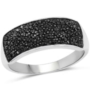 Bids.com 0.43 Carat Genuine Black Diamond .925 Sterling Silver Ring Rings White Smoke size 6.00,size 7.00,size 8.00,size 9.00