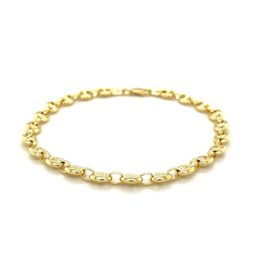 Bids.com 4.7mm 14k Yellow Gold Puffed Mariner Anklet Accessories White Smoke 10 / Yellow Gold