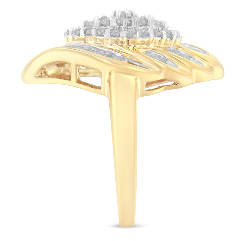 Bids.com 10K Yellow Gold Diamond Cocktail Ring (3/4 Cttw, I-J Color, I2-I3 Clarity) - Size 8 Rings White Smoke 7 / Yellow.Gold,6 / Yellow.Gold,6.5 / Yellow.Gold,7.5 / Yellow.Gold,8 / Yellow.Gold