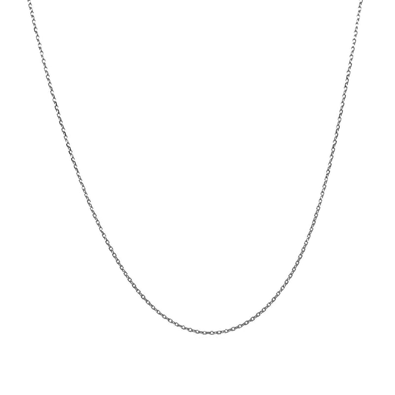 Bids.com 14k White Gold Diamond Cut Cable Link Chain 0.7mm Necklaces White Smoke 16 / White Gold,18 / White Gold,20 / White Gold